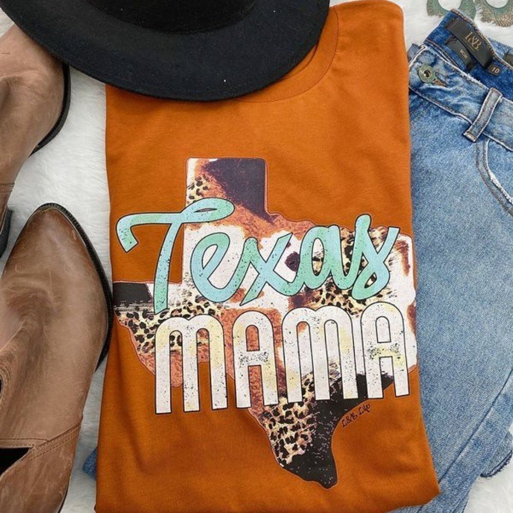 Texas Mama T Shirt Leopard Design